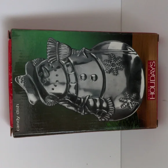 VTG Metal Snowman Candy Dish - Picture 5 of 5
